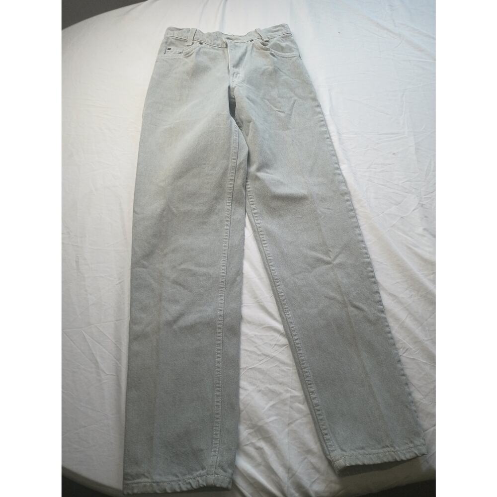 Vintage Levi's 550 Denim Jeans Mens 27x 32‎ Y2K Student Size Green Orange Tab